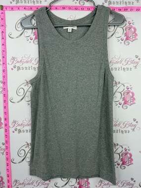 Banana Republic tank top basic camisole Gray Ribbed Cotton Tank Top